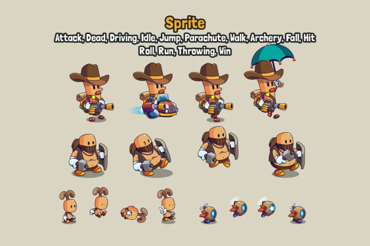 The Character Team Sprite Pack for Adventure Game