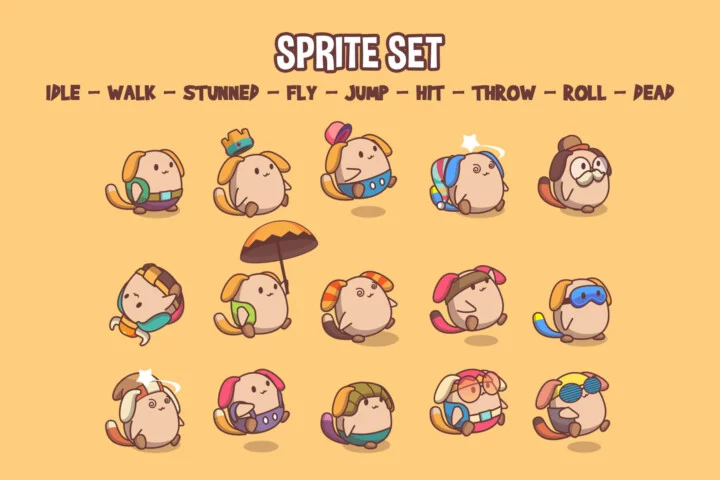 Cute Monsters Game Character Sprites Pack