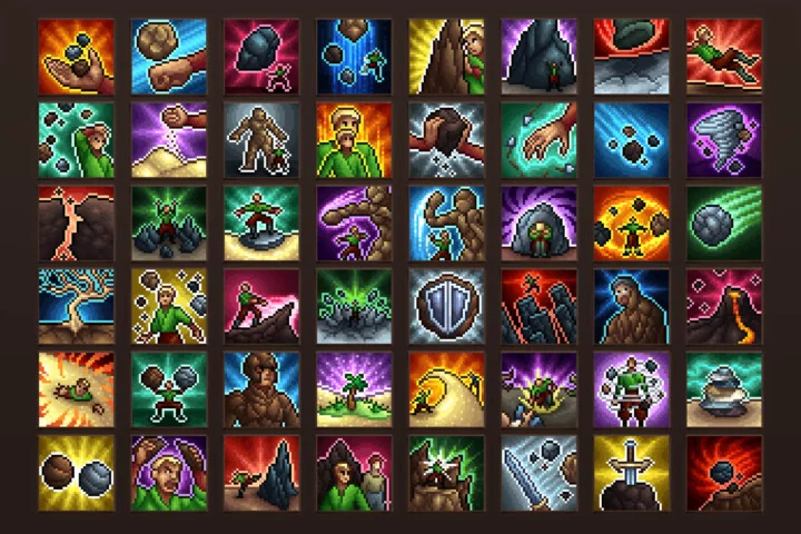 Earthbender Skills 32×32 Pixel Icon Pack