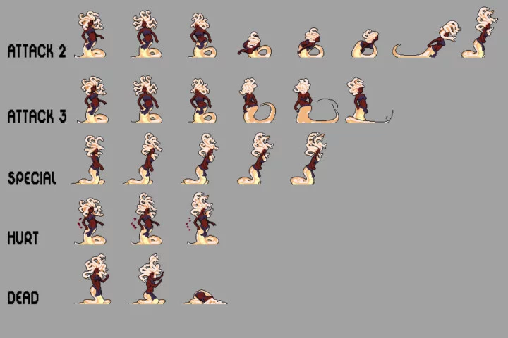 Free Gorgon Pixel Art Character Sprite Sheets