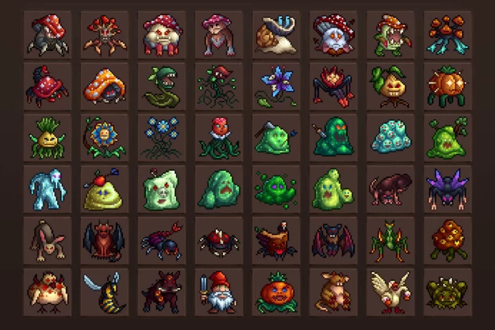 Free Low Level Monsters Pixel Icons 32×32