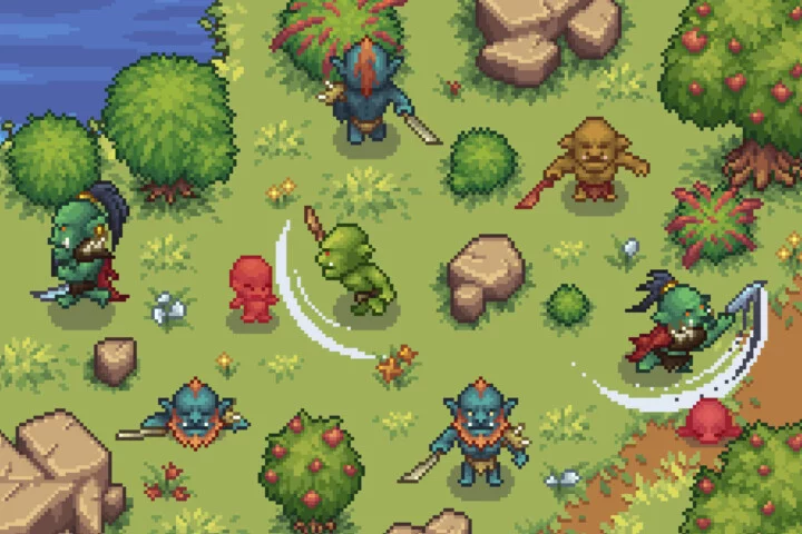 Free Top-Down Orc Game Character Pixel Art