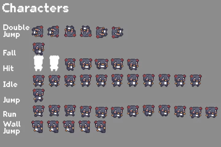The Pack of Tiny Pixel Characters for Platformers