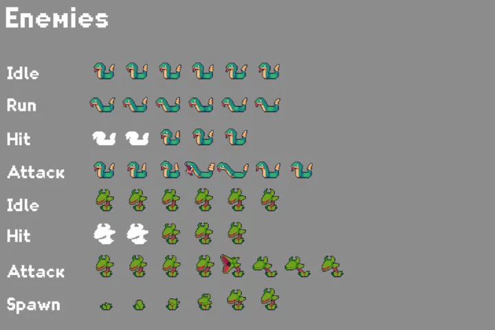 The Pack of Tiny Pixel Characters for Platformers