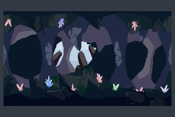 Free Crystal Cave Pixel Art Backgrounds