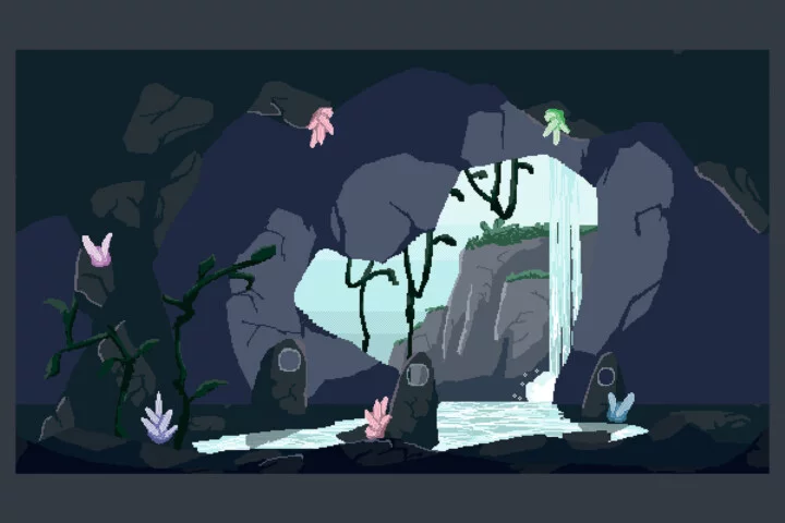 Free Crystal Cave Pixel Art Backgrounds