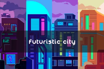 Free Futuristic City Pixel Art Backgrounds