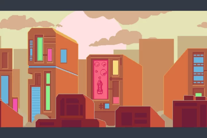 Free Futuristic City Pixel Art Backgrounds