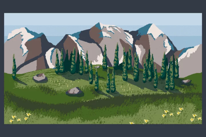 Free Mountain Peak Pixel Art Backgrounds