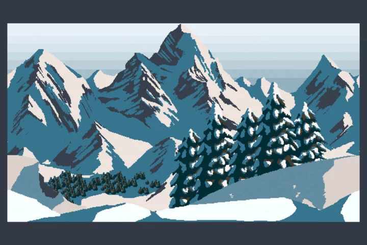 Free Mountain Peak Pixel Art Backgrounds