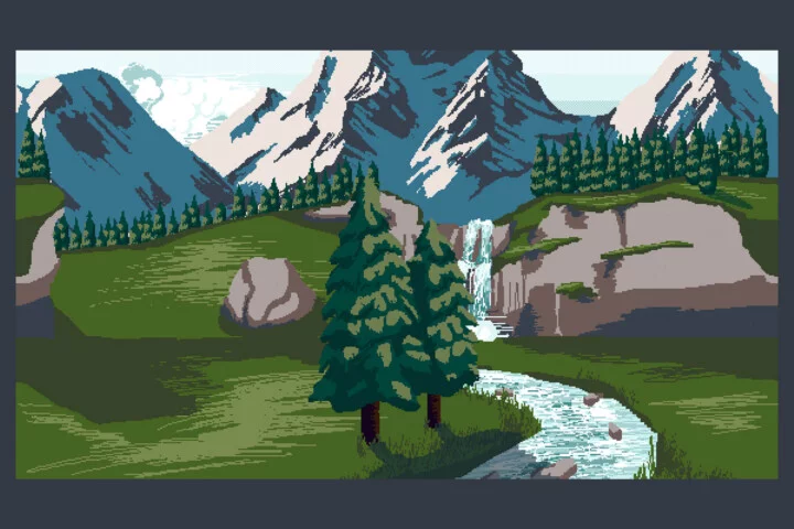 Free Mountain Peak Pixel Art Backgrounds