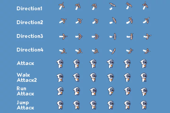 Free Tiny Pixel Hero Sprites with Bow Attacks
