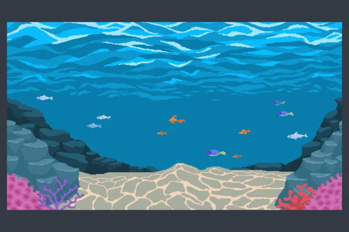 Free Underwater World Pixel Art Backgrounds