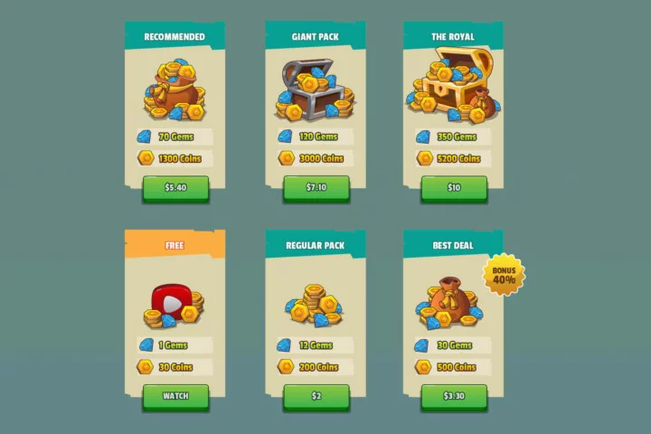 Gold Coins and Chests Game UI Pack