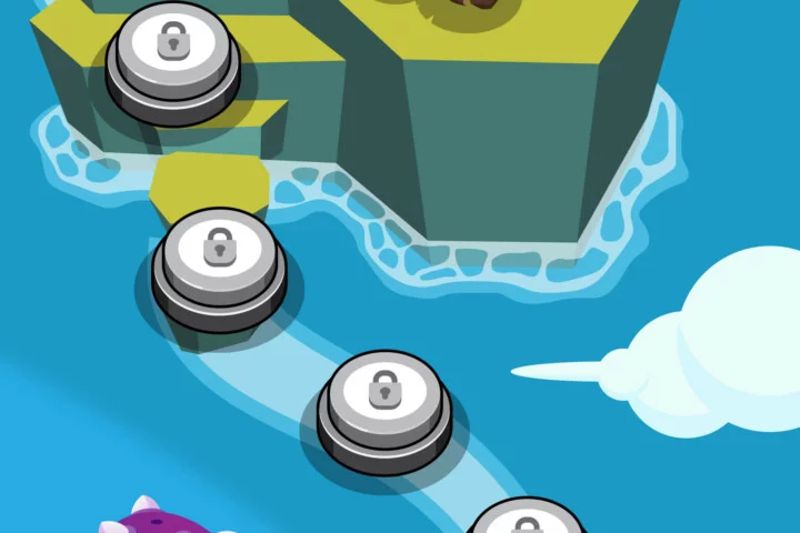 Island Map for Game Level Interface Vector Pack