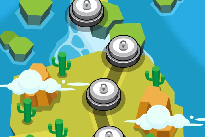 Island Map for Game Level Interface Vector Pack