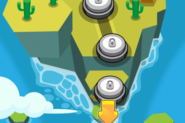 Island Map for Game Level Interface Vector Pack