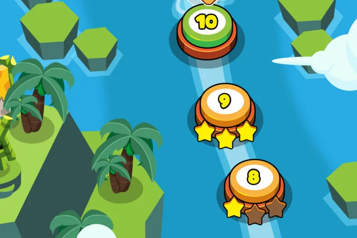 Island Map for Game Level Interface Vector Pack