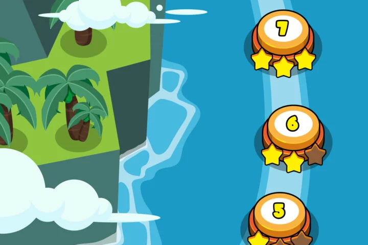 Island Map for Game Level Interface Vector Pack