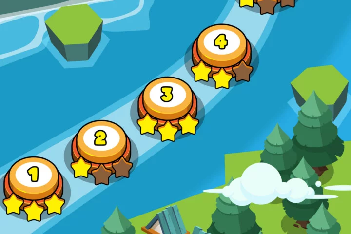 Island Map for Game Level Interface Vector Pack