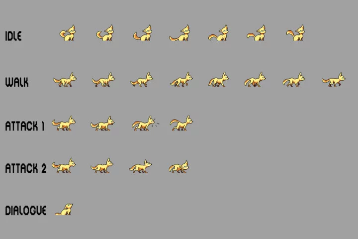 Pet Pixel Art Character Sprite Sheets