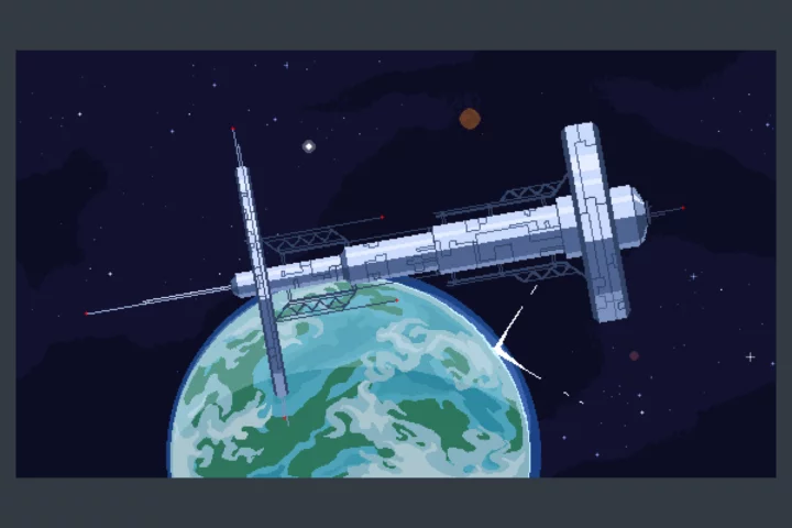Space Station Pixel Art Backgrounds