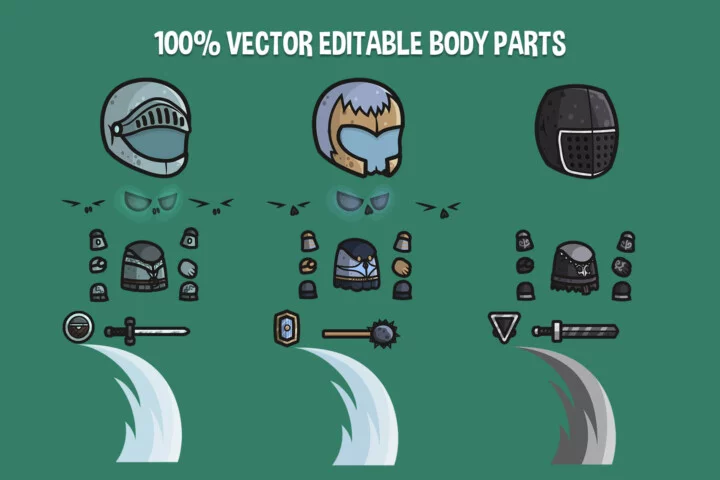 Chibi Ghost Knight Character Sprites