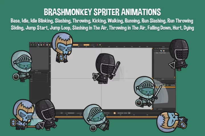 Chibi Ghost Knight Character Sprites