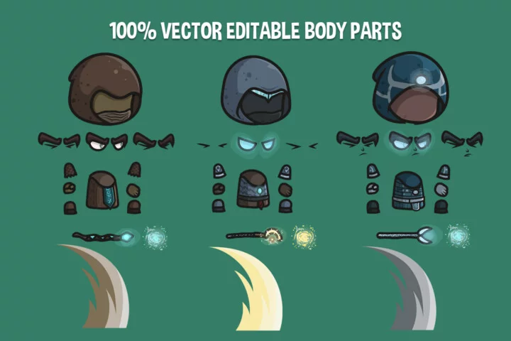 Chibi Technomage Character Game Sprites