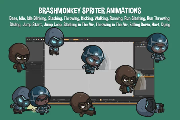 Chibi Technomage Character Game Sprites