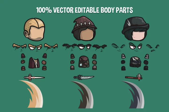 Chibi Vampire Hunter Character Sprites