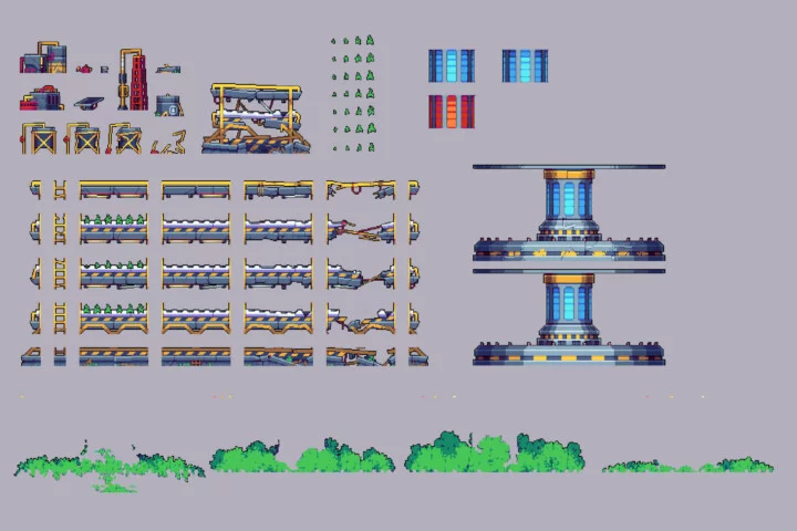 Cyberpunk Farm Pixel Art Asset Pack
