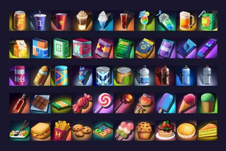 Cyberpunk Food 512×512 Icons