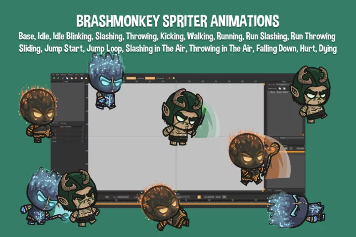Elemental Spirits Chibi Character Sprite Pack