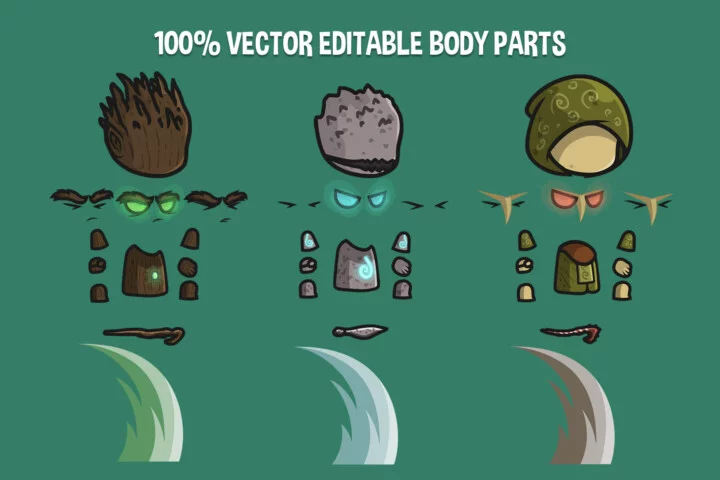 Forest Guardian Chibi Character Sprites