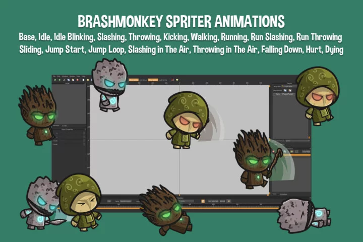 Forest Guardian Chibi Character Sprites