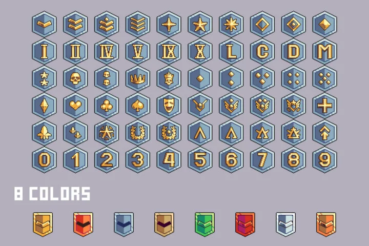The Cyberpunk 32×32 Pixel Rank Icons
