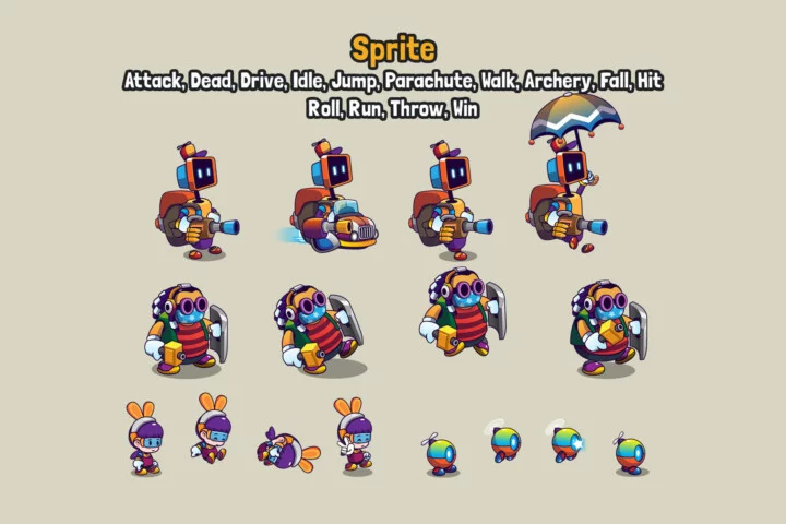Cartoon Character Sprites Pack for Adventure Game