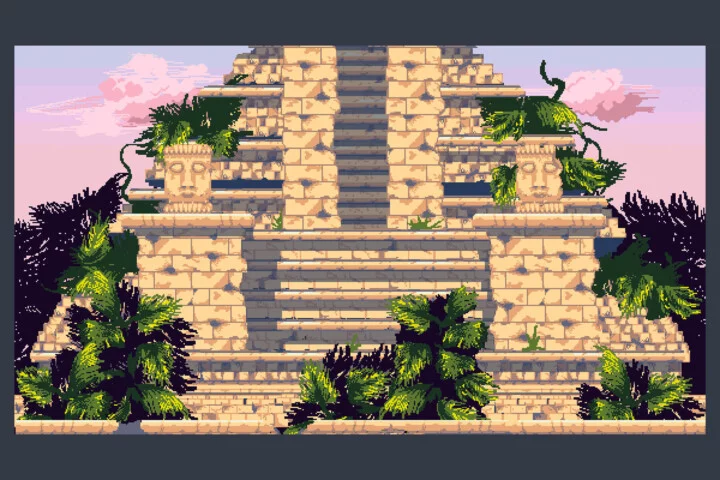 Free Ancient Temple Pixel Game Backgrounds