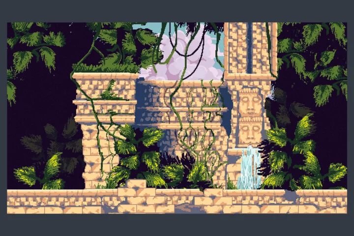 Free Ancient Temple Pixel Game Backgrounds