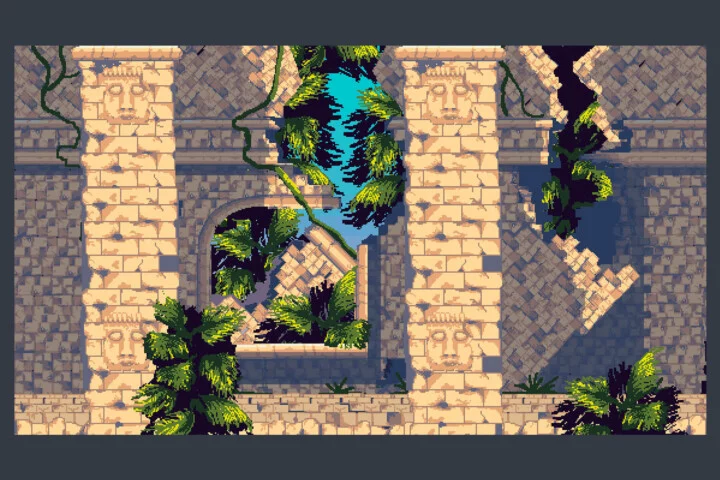 Free Ancient Temple Pixel Game Backgrounds