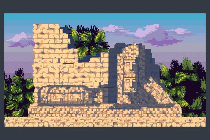 Free Ancient Temple Pixel Game Backgrounds