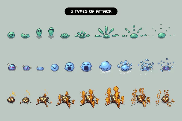 Free Slime Mobs Pixel Art Top-Down Sprite Pack