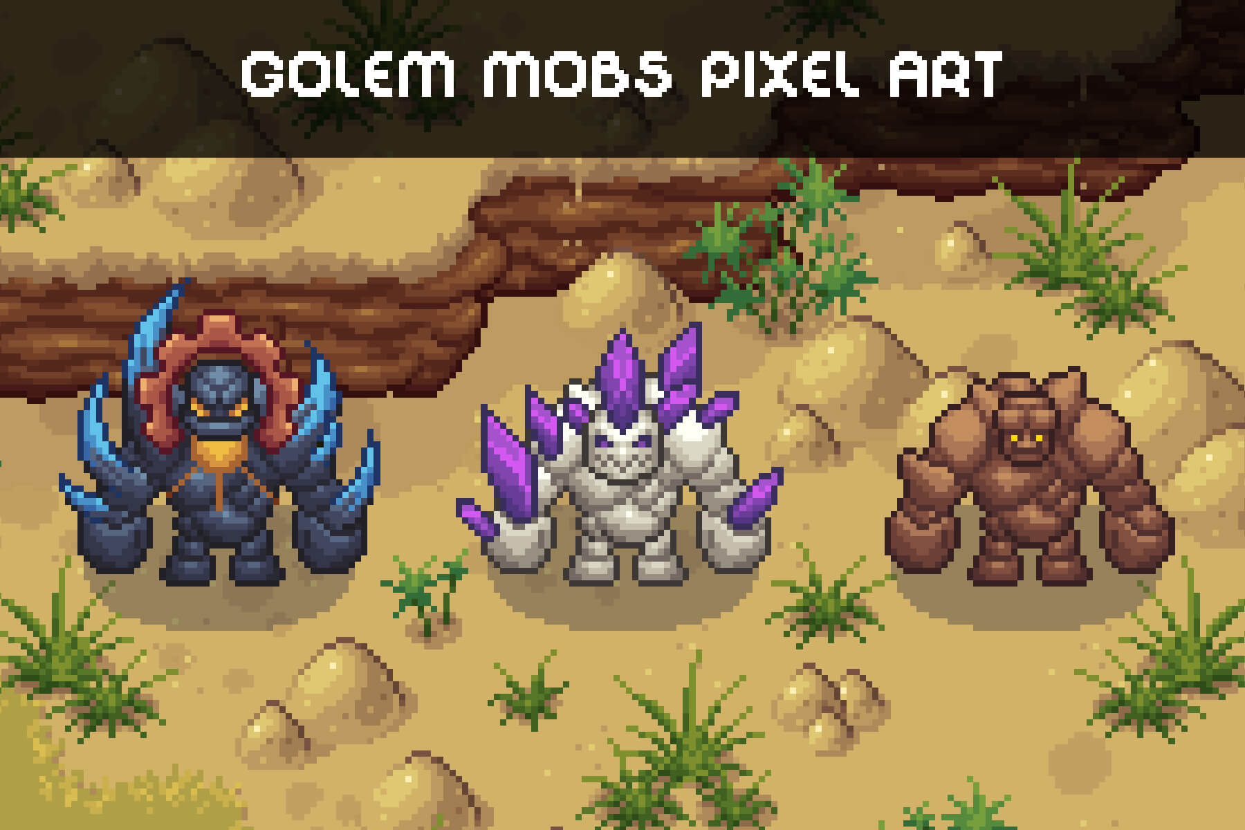 Golem Pixel Art Top-Down Sprite Pack - CraftPix.net