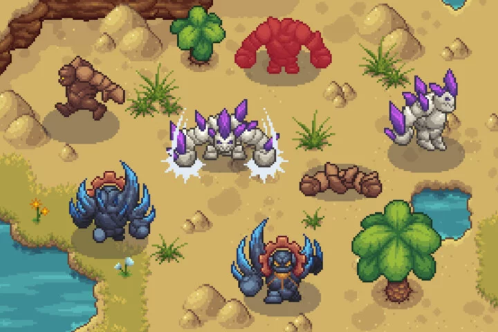 Golem Pixel Art Top-Down Sprite Pack