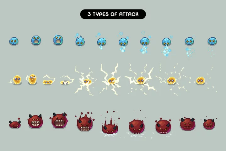 Pixel Art Slime Enemies Top-Down Sprite Pack