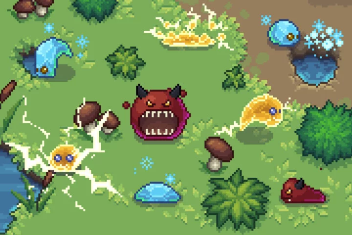 Pixel Art Slime Enemies Top-Down Sprite Pack