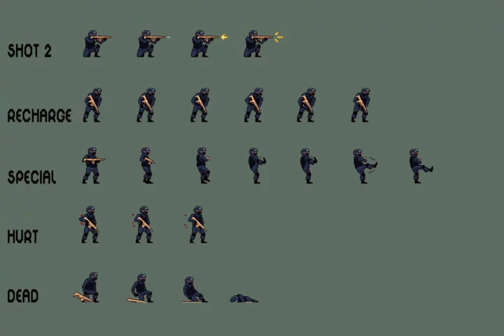 SWAT 2D Pixel Art Character Sprite Pack