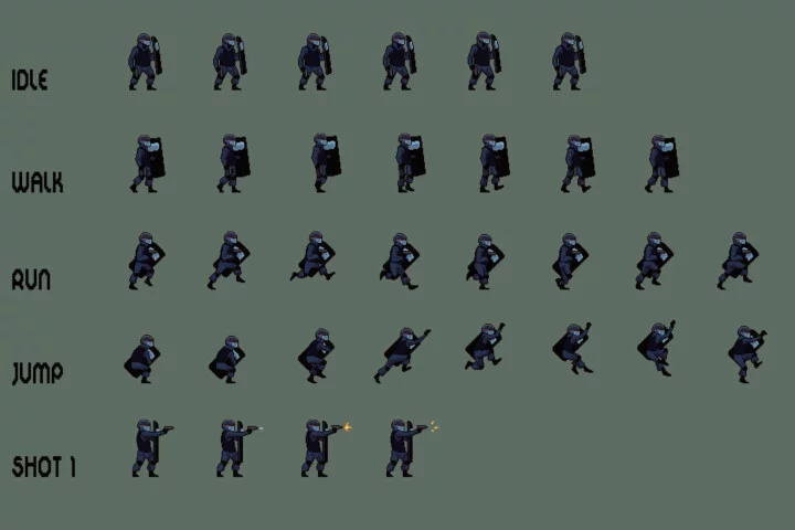 SWAT 2D Pixel Art Character Sprite Pack