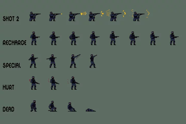 SWAT 2D Pixel Art Character Sprite Pack
